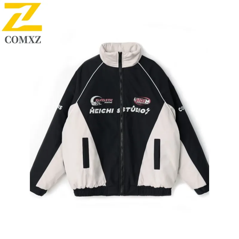 COMXZ 2025 New Men High Street Functional Cargo Jacket Loose Versatile Spring Autumn Waterproof and Windproof Casual Outdoor Top