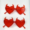 Halloween Devil Horns Sunglasses Women  Funny Cosplay Party Y2K Decorative Sunglasses sandy beach vacation Birthday Party 1