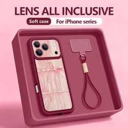 Vibrant Ribbon Bow Pattern Shockproof Phone Case - TPU Silicone Cover - iPhone 15 (B511 Wine Red)