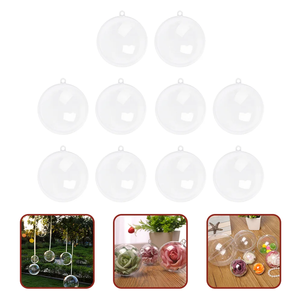 

Fillable Christmas Balls Clear Plastic Balls Ornaments DIY Crafts Hanging Christmas Spheres Clear Balls