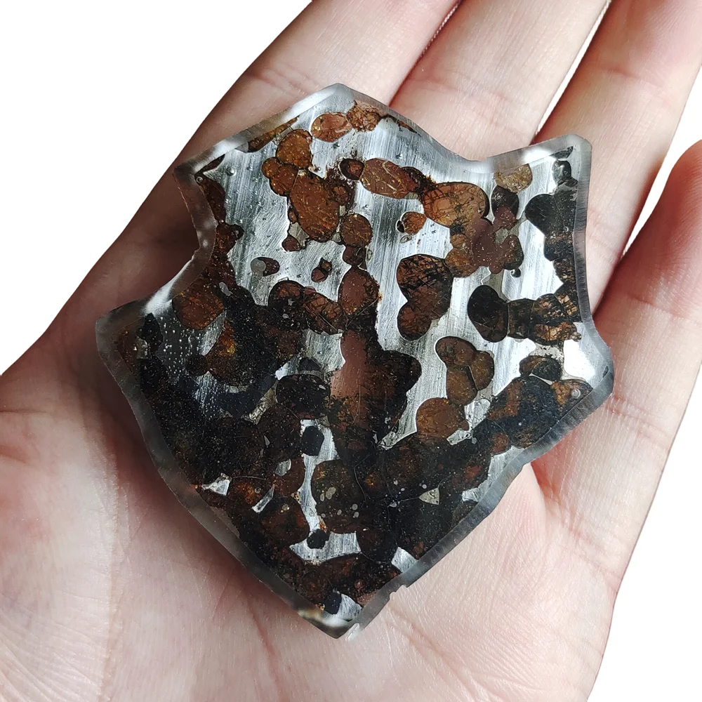 23,3 г, ломтики оливкового метеорита Seymchan Pallasite, натуральный материал метеорита, коллекция нарезанных ломтиков-CA98 (art.: 3920c303ced53) - 3920c303ced53