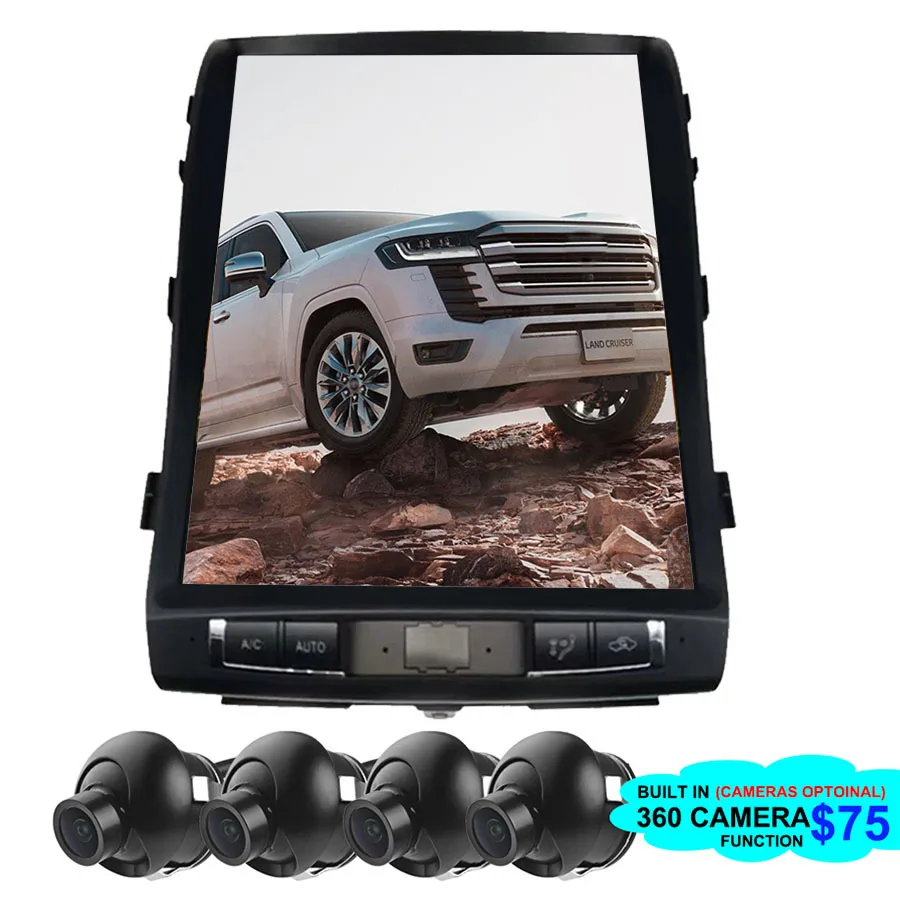 Головное устройство с экраном 15 6 дюйма Тесла для Toyota Land Cruiser 200 LC200 2008-2019 Android 11