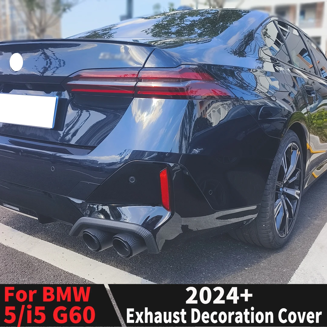 2 stücke Auspuff Dekoration Abdeckung Für BMW 5 Serie G60 oder i5 2024 2025 Rohr Trim Sport Körper Kit Tuning zubehör Styling Refit