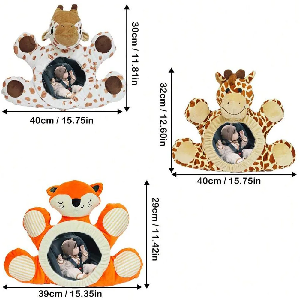 Safety Car Seat Mirror for Rear Facing Infant, Fully Adjustable, Cartoon Decorative Mirror,Wide Crystal Clear View