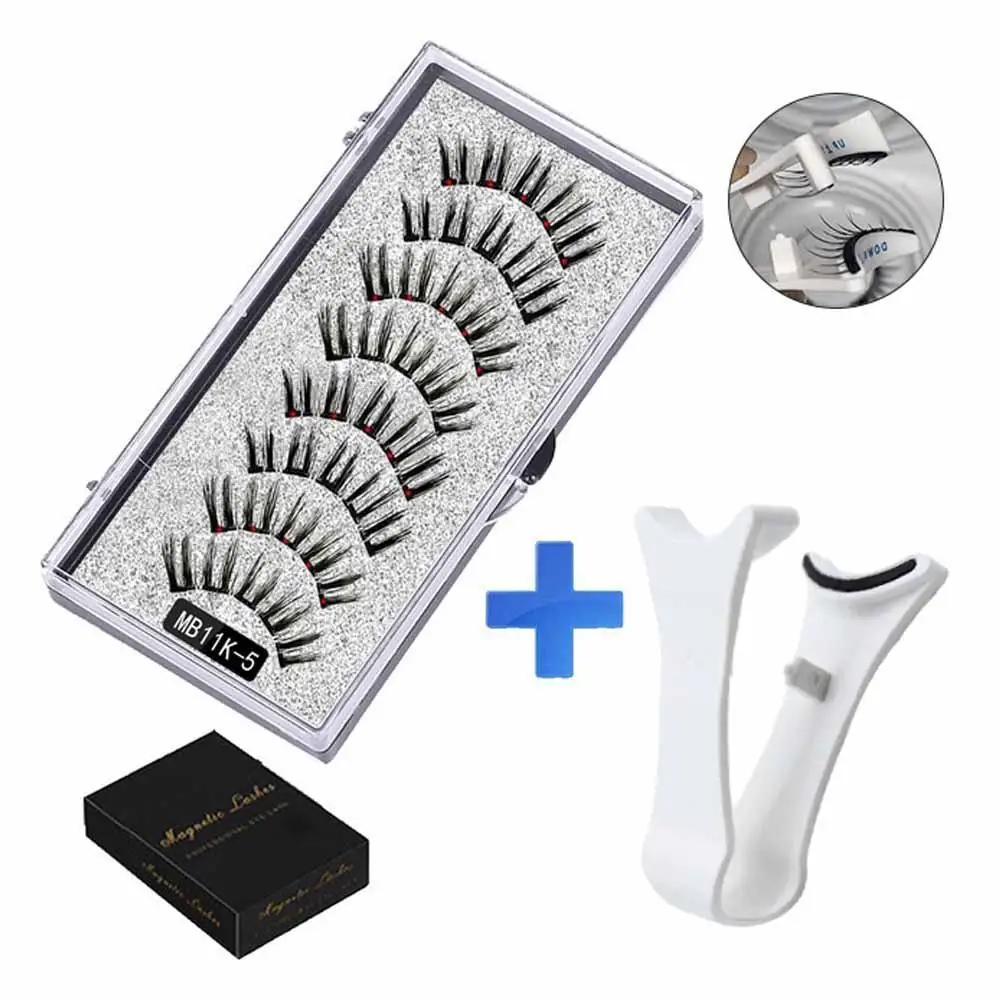 Fake Eyelashes 1set 4 Pairs 3D Magnetic Can Be Reused Cosmetic Natural Extension Tools Magnetic Eyelash Eyelash Belt 5