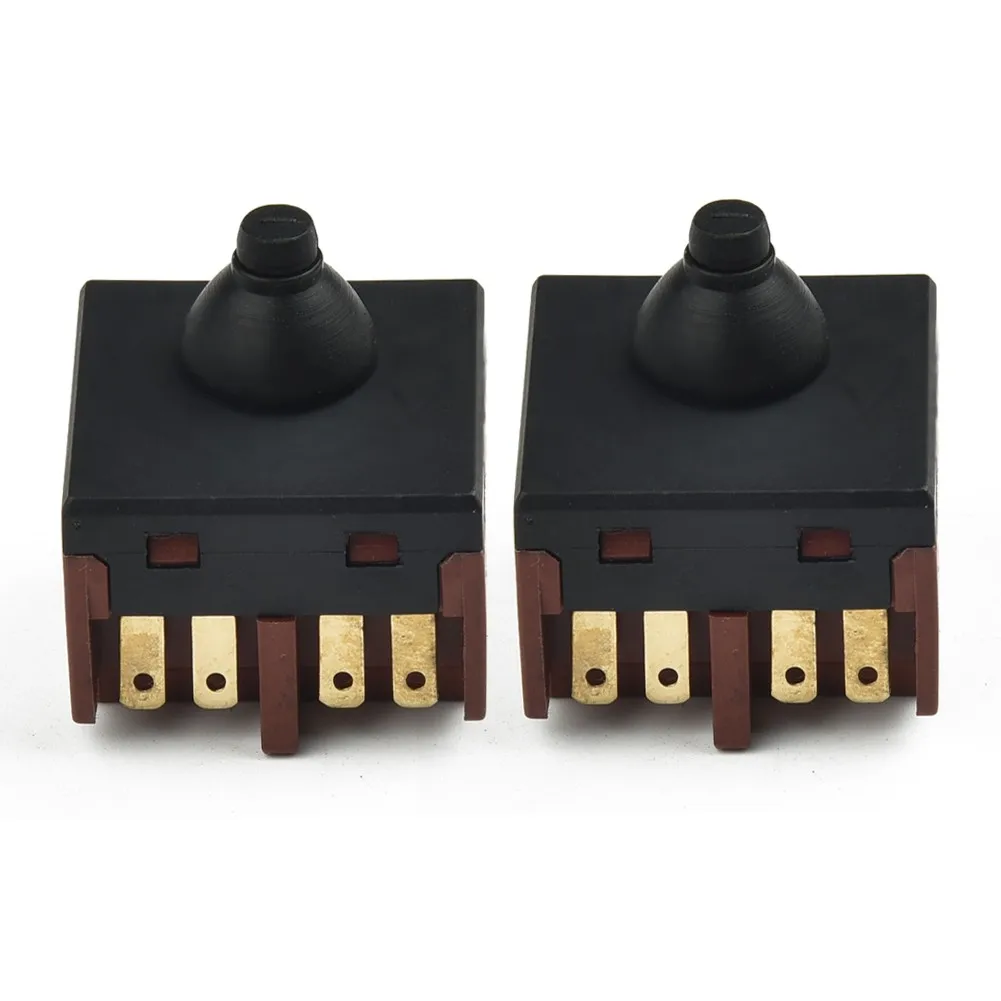 Plastic & Metal Black Replacement Push Button Switch 2.5x2.5cm/0.98x0.98inch For Angle Grinder 100 Polisher Accessory