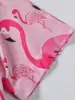 Men's Hawaiian Flamingo Print Shirt Button Down Short Sleeve Casual Shirt 6