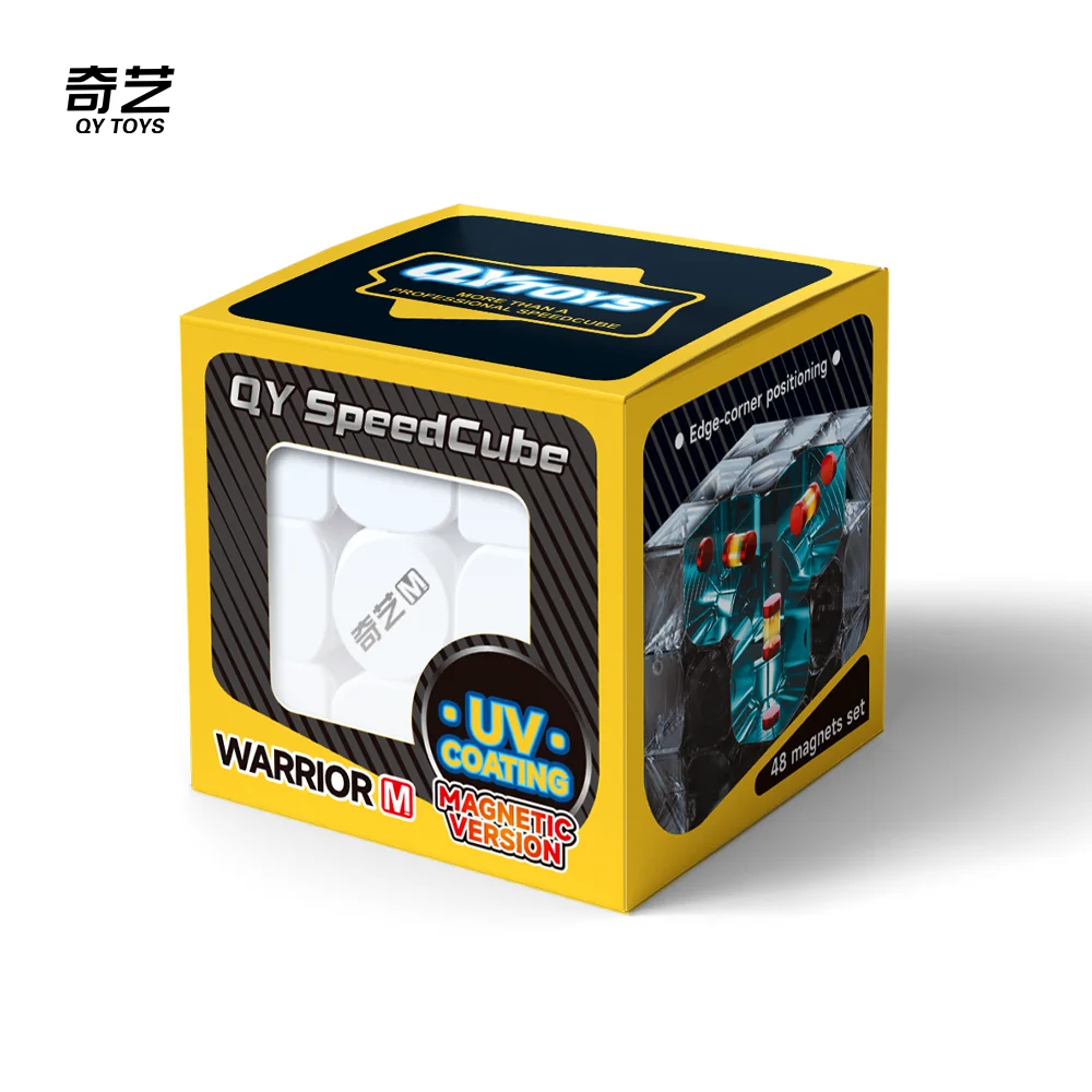 새로운 Qiyi Warrior M UV 3X3 마그네틱 매직 스피드 큐브 스티커없는 Fidget Toys Qiyi Warrior UV Cubo Magico Puzzle