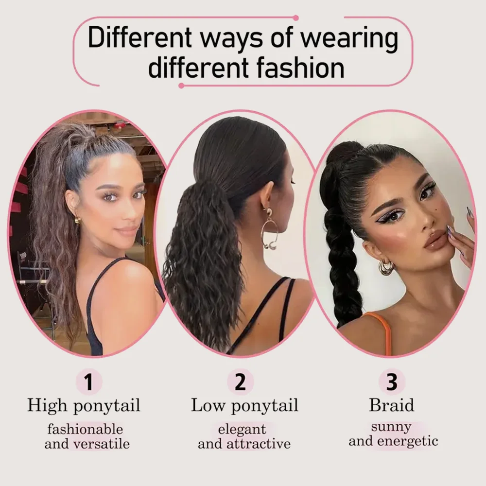 18-inch Synthetic Women's Wavy Claw-Clip Ponytail Extension Easy-to-Wear Versatile Style for Instant Beauty Boost For Women clip in ponytail hair extension synthetic ponytail synthetic hair accessories clip in ponytail extensions