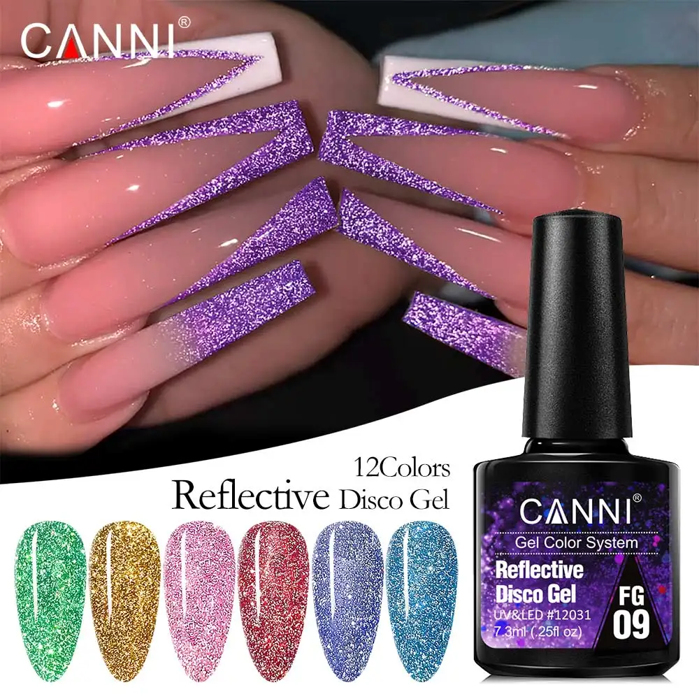 Canni New 12 Colors Set Reflective Disco 7.3ml Soak Off Uv Led Super Bright Nail Gel Semi Permanent Varnish - Nail Gel - AliExpress