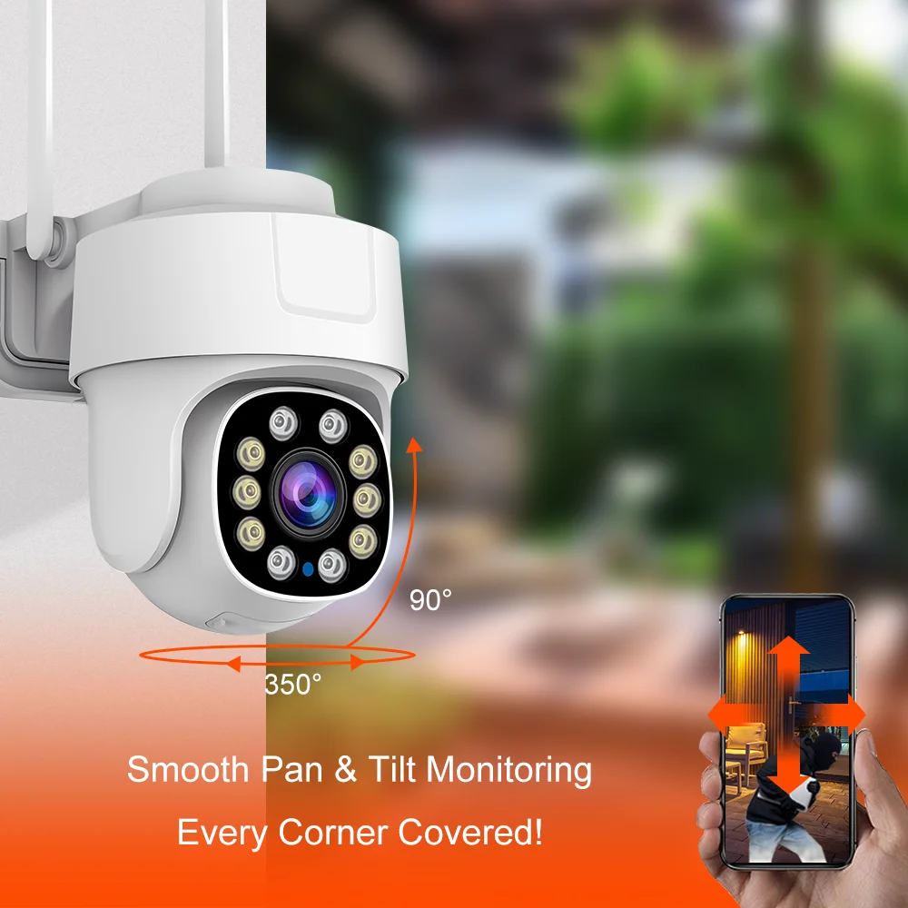 ANSVICAM 5MP Wifi PTZ Camera Outdoor 10X Zoom Security IP Camera Color Night Vis