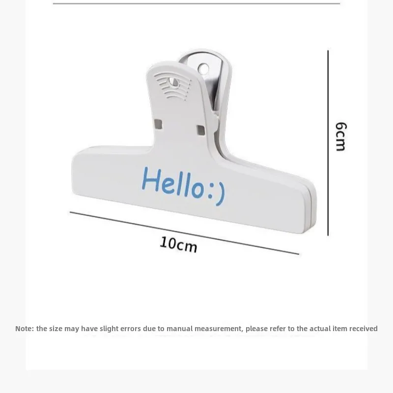 [Color random] 3Pcs Magnetic Clip kitchen Food Snack sealing seasoning Plastic Clip Office Supply for Documents Bills Stationery