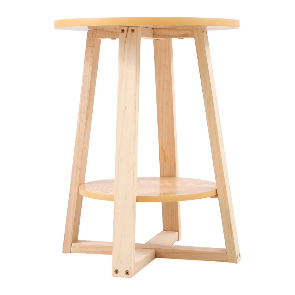 【Breeins】2-Tier Round Wooden Coffee Side Table