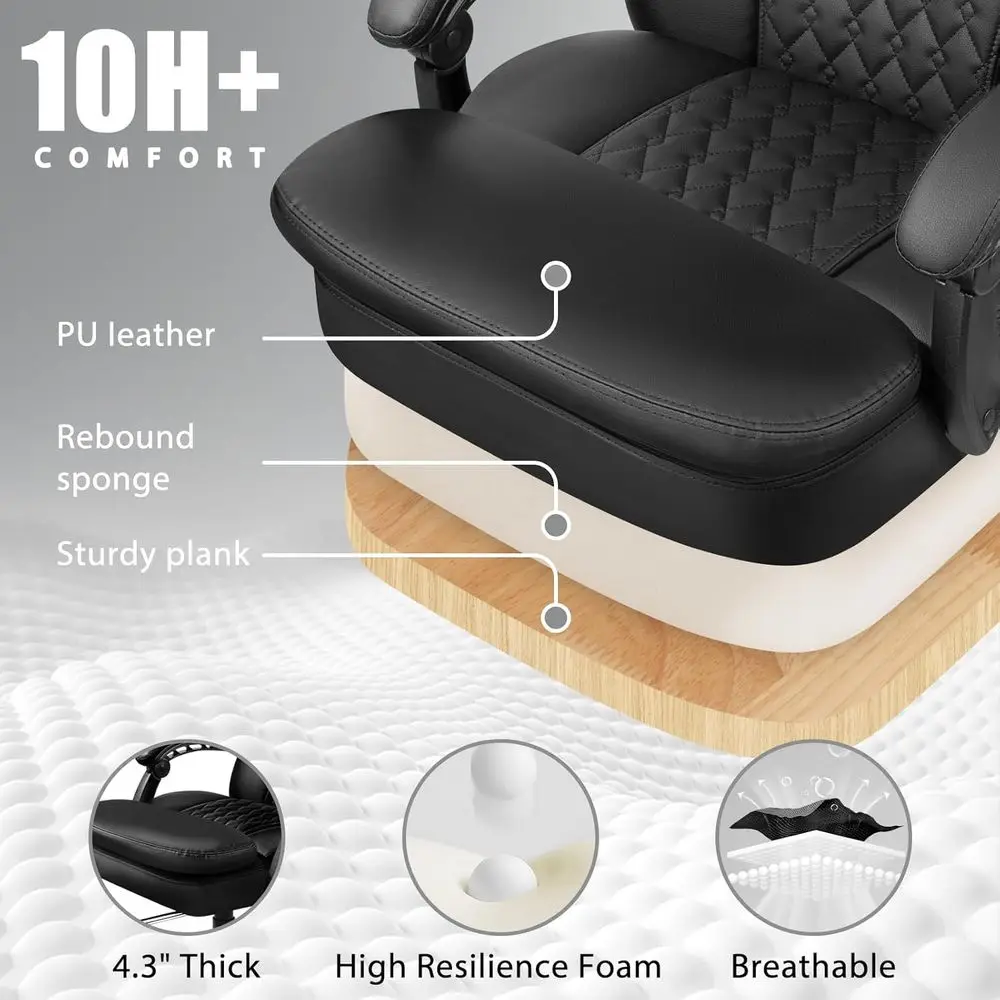 Leather Office Chair with Footrest 4