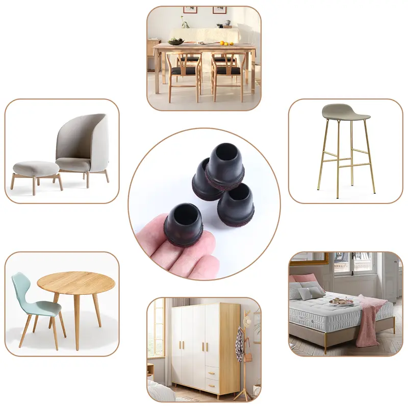 8PCS Upgraded Chair Leg Covers Silicone Anti-Slip Felt Furniture Feet Protectors from Scratches for Hardwood Floor Reduce Noise - Image 5