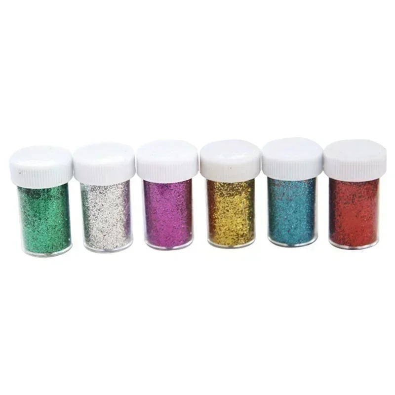 DIY Handmade Tool Accessories Glitter Powder Nail Art Supplies 6 Bottles Random Colors