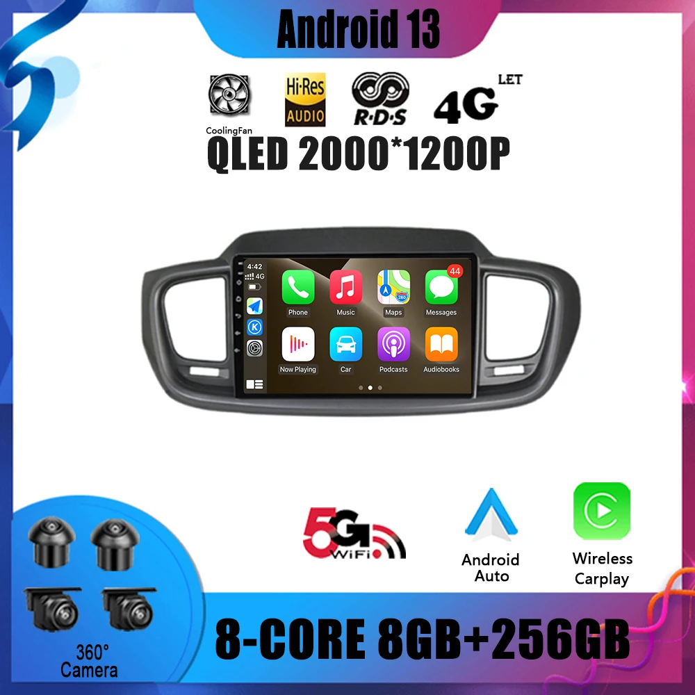 

For Kia Sorento 3 2014 - 2017 Car Radio Multimedia Video GPS Android 13 Navigation No 2 Din DVD Player
