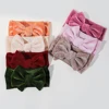 Baby Girls Headbands Elastic Soft Nylon Velvet Bow Headband For Newborn Handmade Bow Turban Infant Hair Accessories Headwear 1