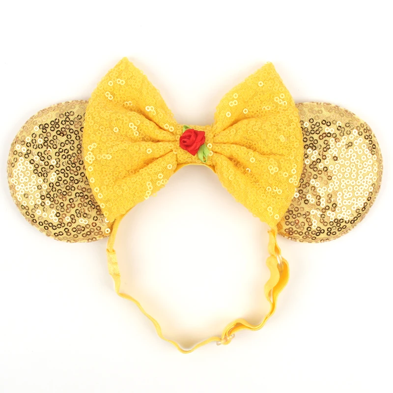 3,3 m Minnie Mickey Ohren Elastische Stirnbänder Modische Glitzer Verstellbare Haarbänder Baby DIY Haaraccessoires Festival Reise Party – Detail 12