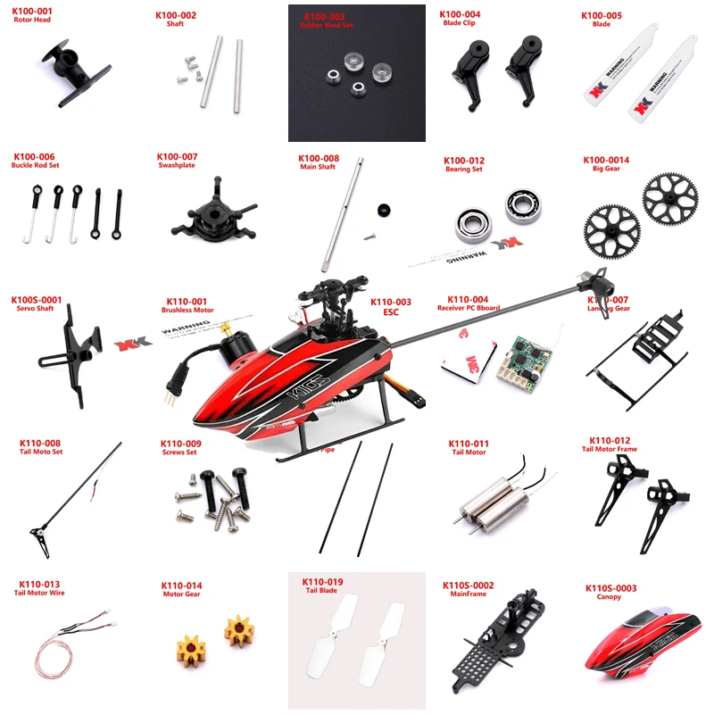 

Wltoys XKS K110S K110 телефон с сервоприводом, редукторный мотор, головка, Задний навес, ESC плата для K110S, обновленные детали