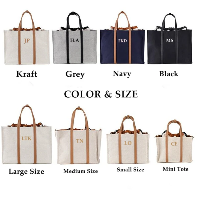 Personalised Canvas Tote Bags With Chain, Custom Initials Mommy Travel Tote  Handbag,large Medium Mini Size Shopping Jute Bag - Gift Boxes & Bags -  AliExpress