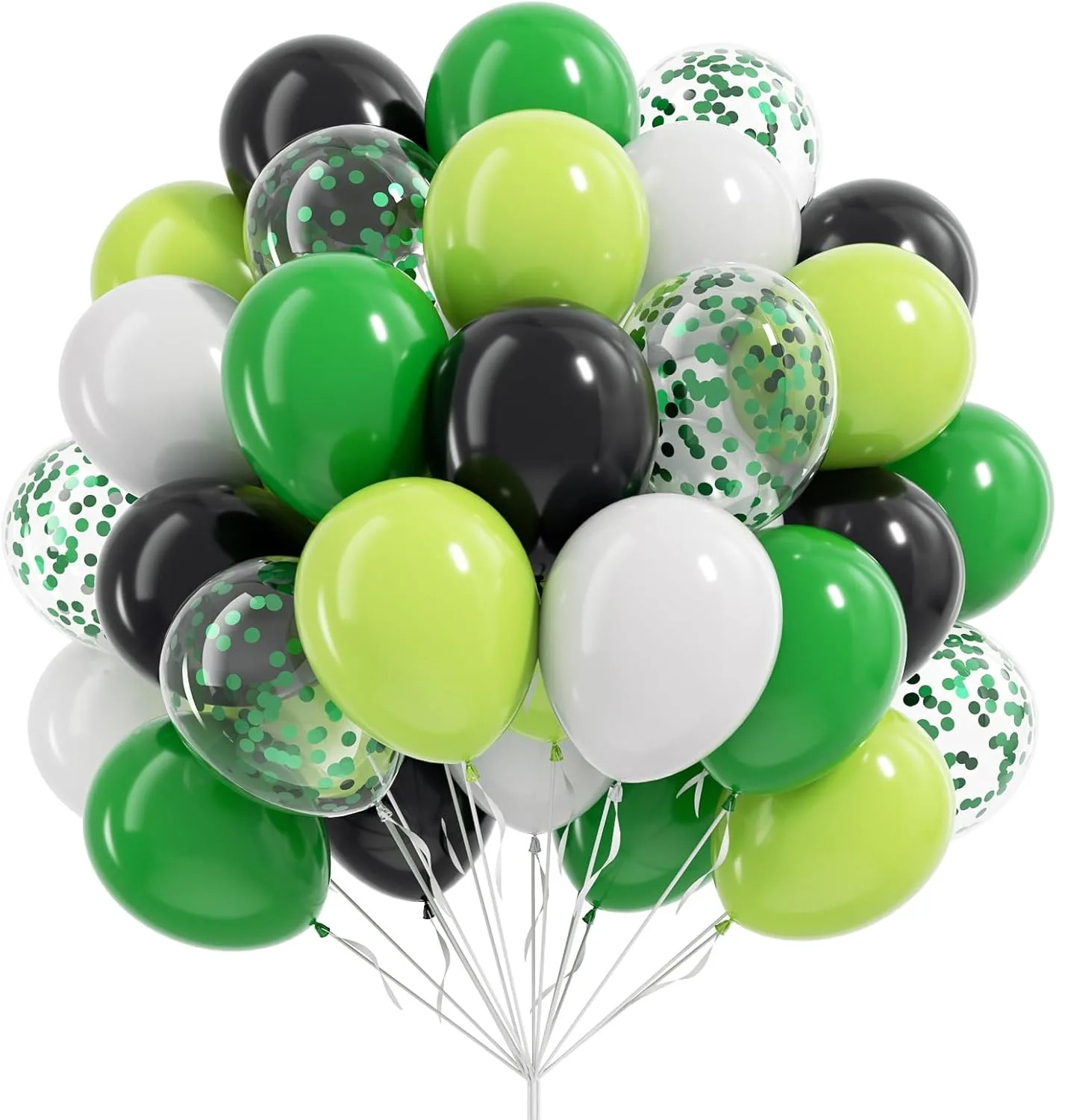 50 Palloncini Oro E Verde Salvia Per Feste – Lattice Metallico 12 Pollici, Coriandoli Inclusi, Per Baby Shower Matrimonio Compleanno Addio Al Nubilato