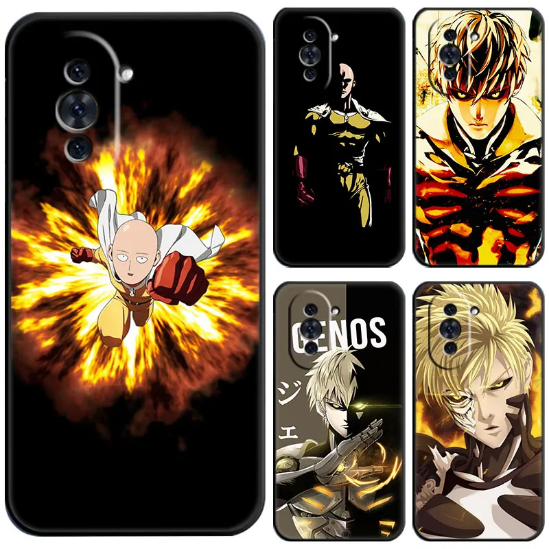 Чехол с аниме One Punch Man Genos для Huawei Honor 80 70 50 NOVA 10 9 SE 8 8i Y60 Y61 Y70 Y90 5T Mate 20 Lite Pro Plus черный мягкий