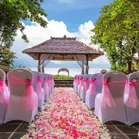 Organza Chair Sashes 100pcs/Lot Chair Bows Wedding Chair Knot Decoration for Chair Cover Party Event Banquet Decors Chair Band 3