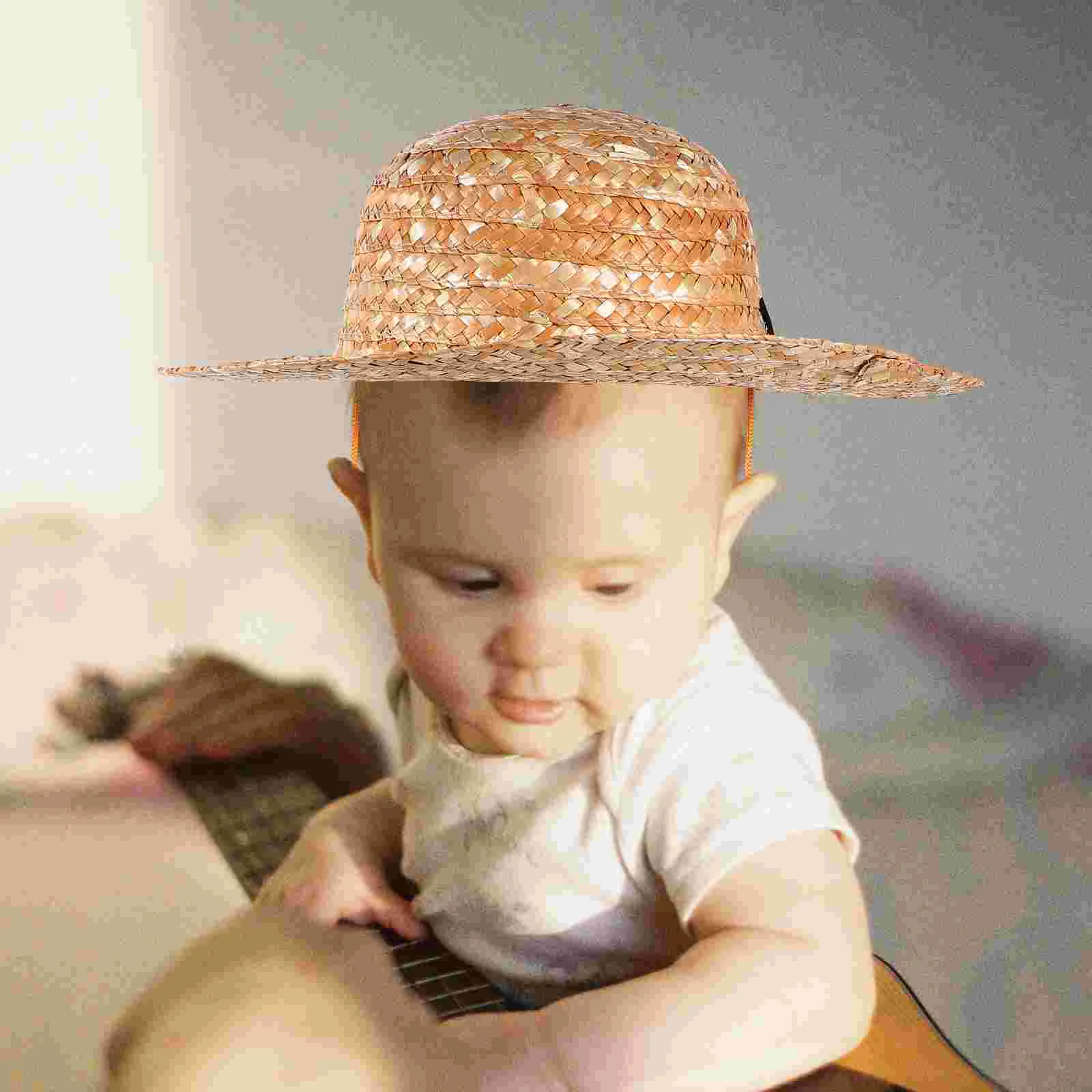 Kids Straw Hat Beach Sun Cap Outdoor Sun Protection Hat Handicraft Summer Party Farmer Costume Hats