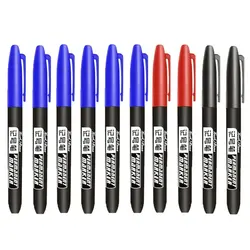 Vibrant Waterproof Permanent Marker Set - Assorted Colors for Manga, Sketching & Art Supplies (6 Blue 2 Red 2 Black)