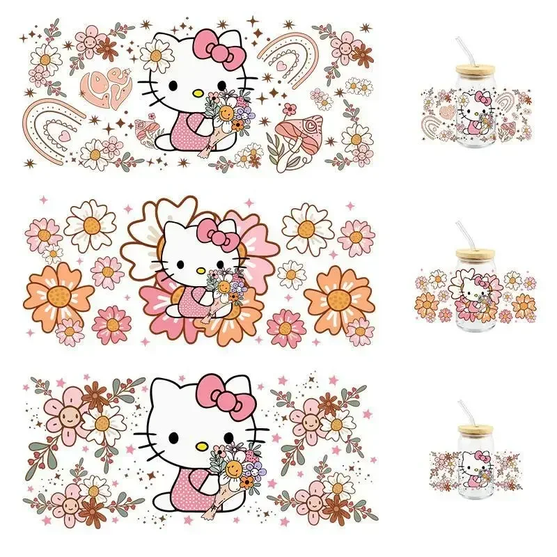 Hello Kitty Anime Cup Wrap, Ready to Use Glass Cup Wrap for Glass Can