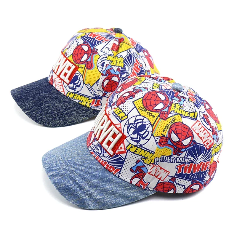 MINISO Disney Anime Spiderman Children Hat Mickey Mouse Baseball Cap Marvel Baby Girls Boys Hip Hop Cartoon Hat Kids Sun Hats 3
