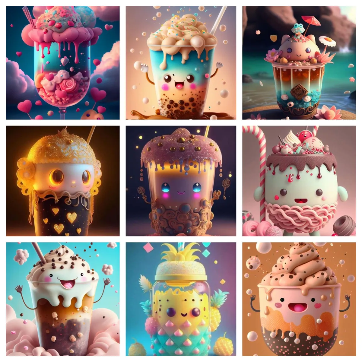 

5D DIY Diamond Painting Cartoon Candy Cake Cup Series Embroidery Mosaic Crafts Pictures Full Drills Cross Stitch Kits Home Decor