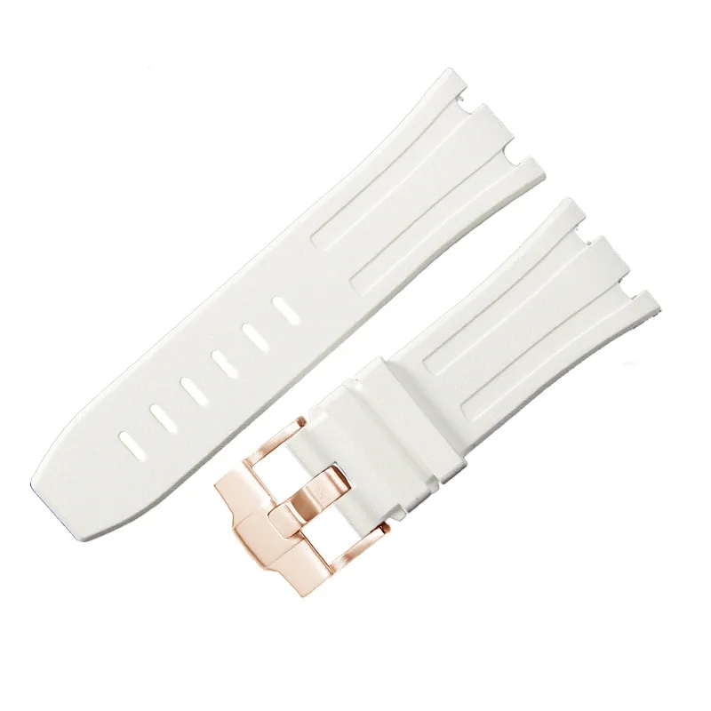 Premium Silicone Rubber Strap for Luxury Watch Collection, 28mm Width