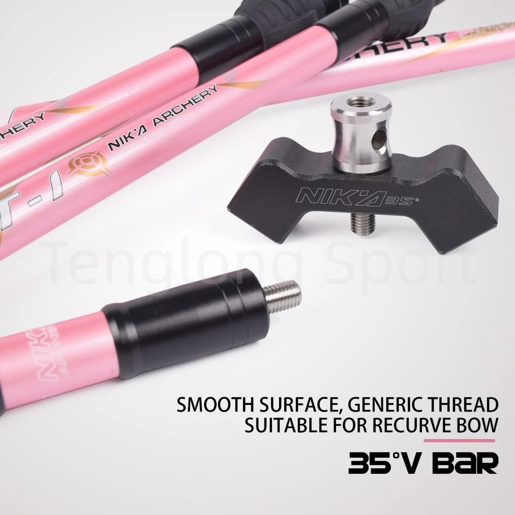 Nika Bogenschießen Recurve Bogen Stabilisator Bar Kohlenstoff Faser Stabilisator Weiß Und Rosa Farbe 1set – Detail 19