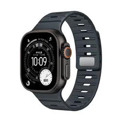 Magnetic Silicone Strap for Smartwatches - Premium Adjustable Bracelet Band (Midnight color)