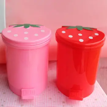 플라스틱 빨강색 팝업 쓰레기통, 냄새 없는 딸기 쓰레기통, 세탁 가능한 가정용 용품 쓰레기통, 쓰레기통 바구니