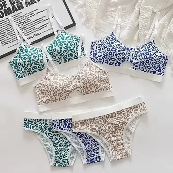 Women Seamless Bra Set Low Waist Panties Cotton 1