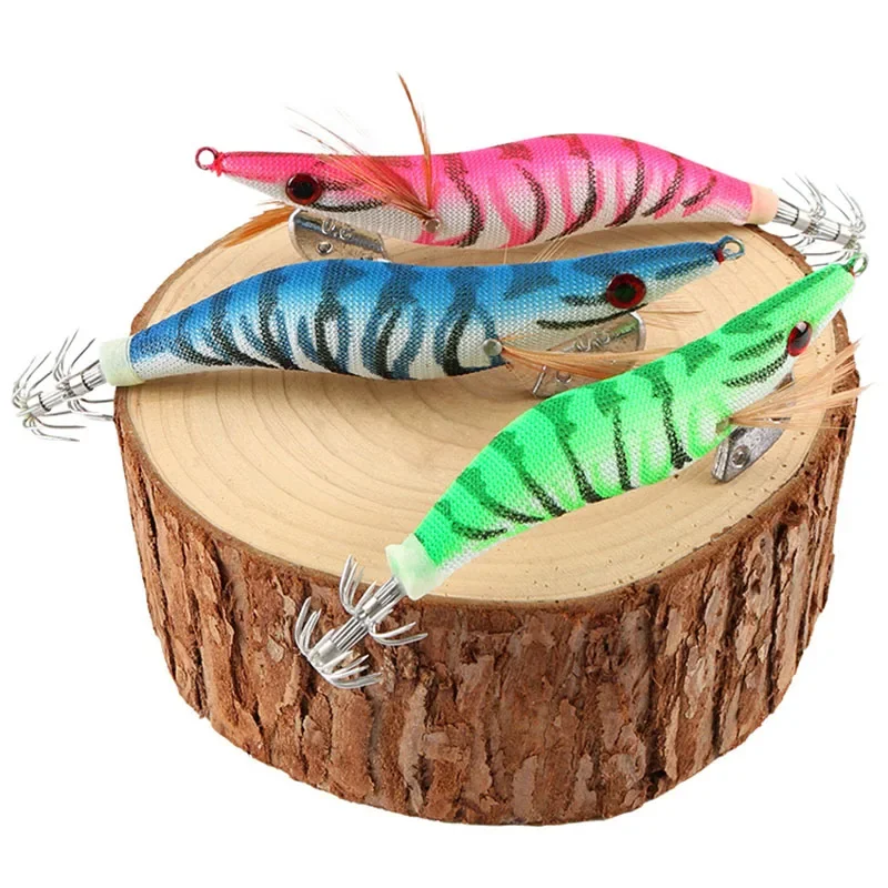Wood Shrimp Luminous Squid Octopus Fishing Lures