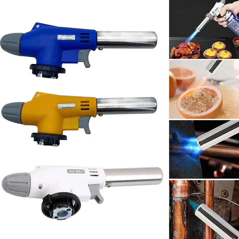 Barbecue Ignition Gun 1300-Degree Portable Gas Flame Torch Flamethrower for Kitchen Barbecue Cooking Welding Equipment