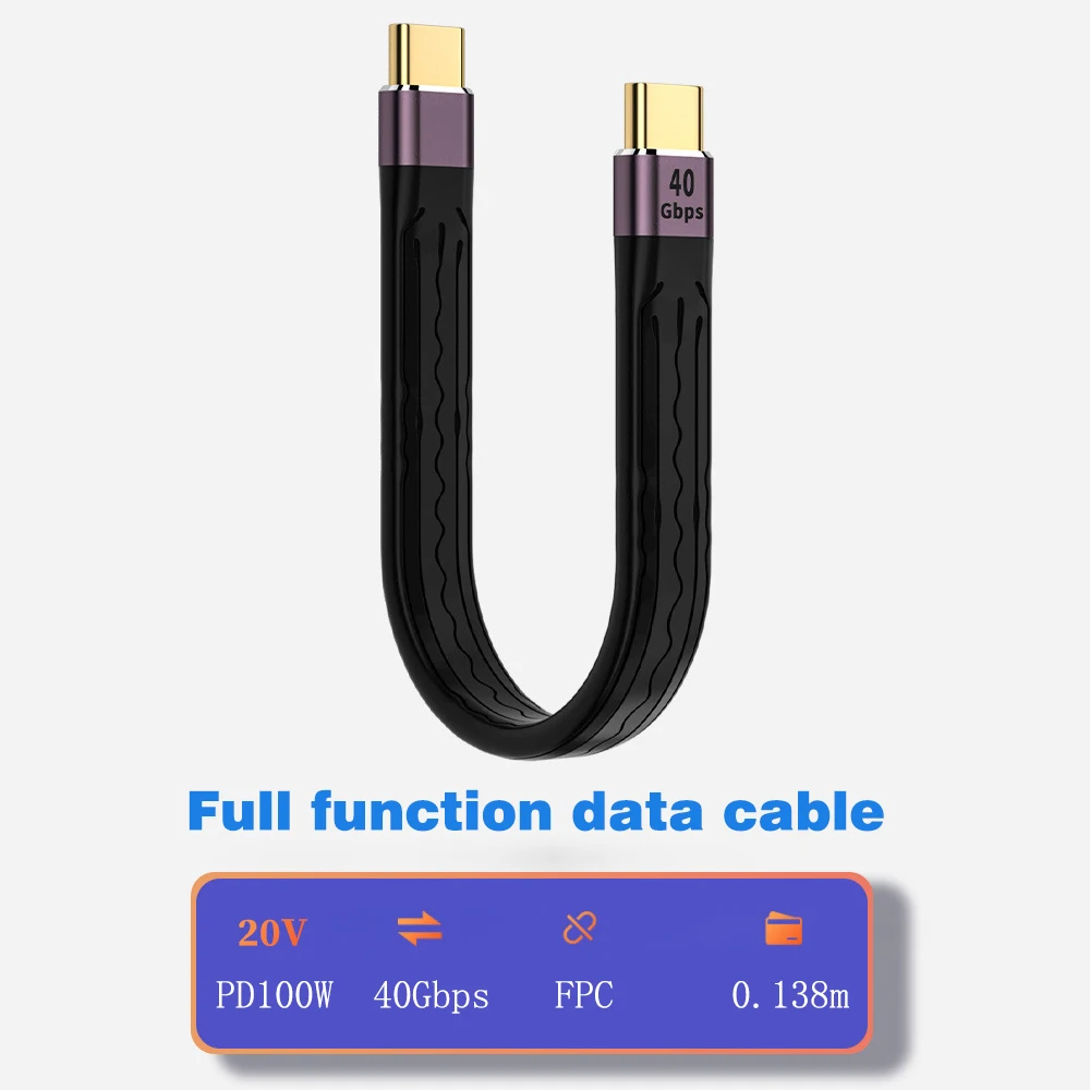 UGOURD USB4 유형 C 데이터 케이블 Thunderbolt 3/4 SSD iPhone 15 Pro Max 전원 은행용 40Gbps USB C 짧은 케이블 PD 100W 240W 8K