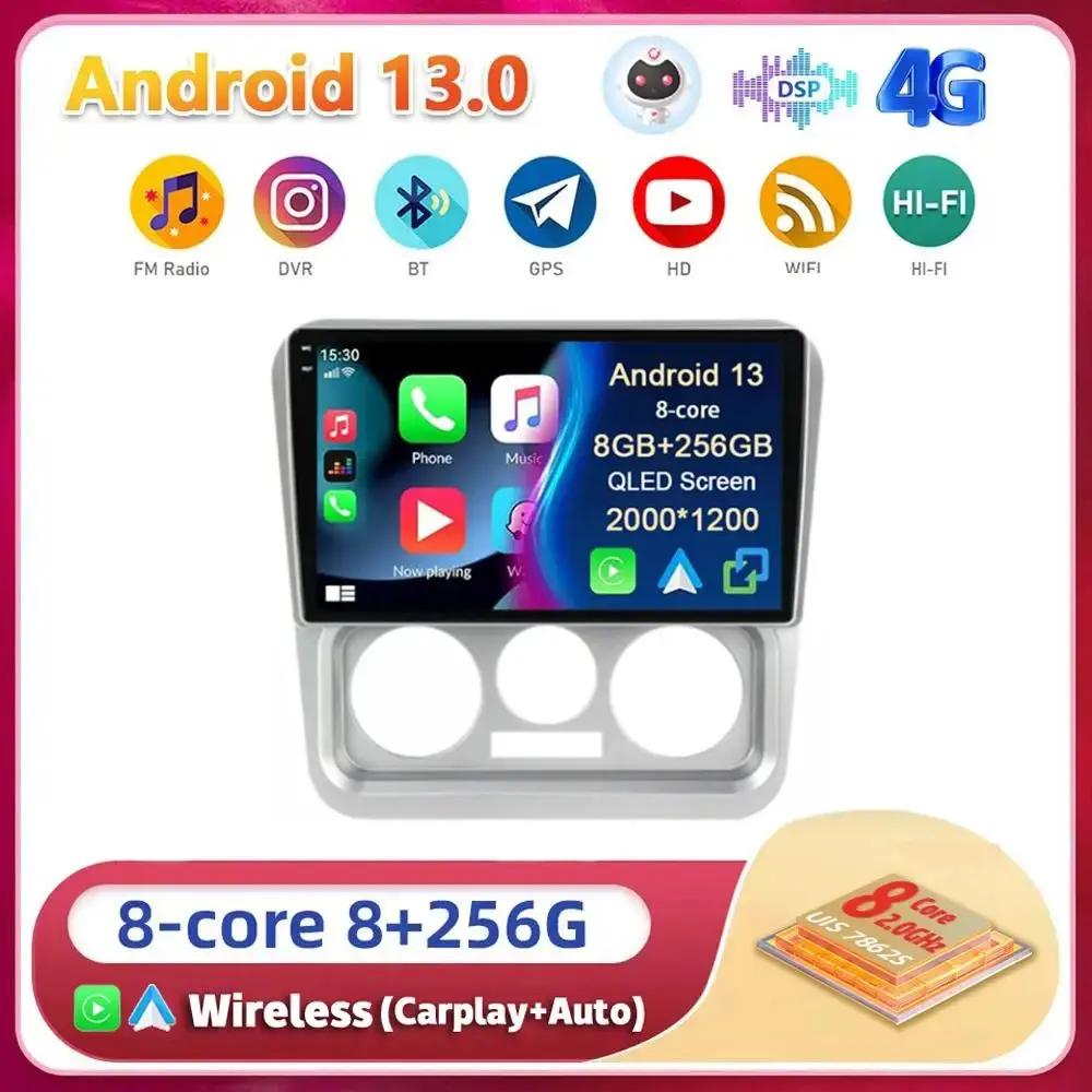 

Android 13 wireless Carpaly Car Radio For Geely CK 2008 - 2016 QLED AI Voice Multimedia Player GPS Bluetooth Stereo 2 Din Stereo