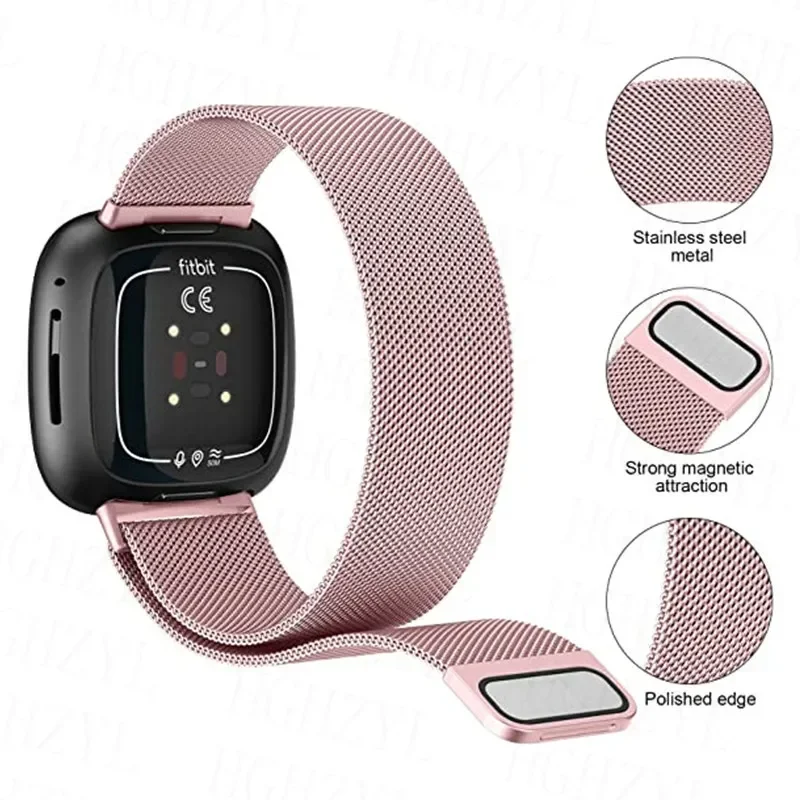 Milanese Loop Metal Magnetic Bracelet Wristband for Fitbit Versa & Sense Series
