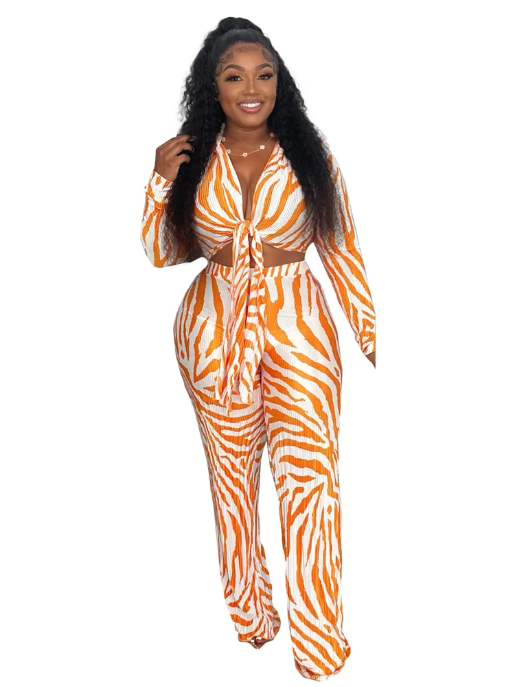 Wmstar Two Piece Set Women's Clothing Pants Sets Striped Crop Top Leggings Pants Matching Summer Wholesale Dropshipping S-2xl