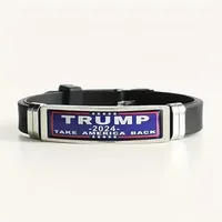 Adjustable Trump 2024 Bracelet Jewelry Epoxy Stainless Steel Silicone Bracelets For Women Men 1