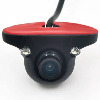 Mini CCD Night Telecamera posteriore per auto da 360 gradi Telecamera frontale Telecamera frontale per retromarcia laterale Telecamera di retromarcia 2 LED