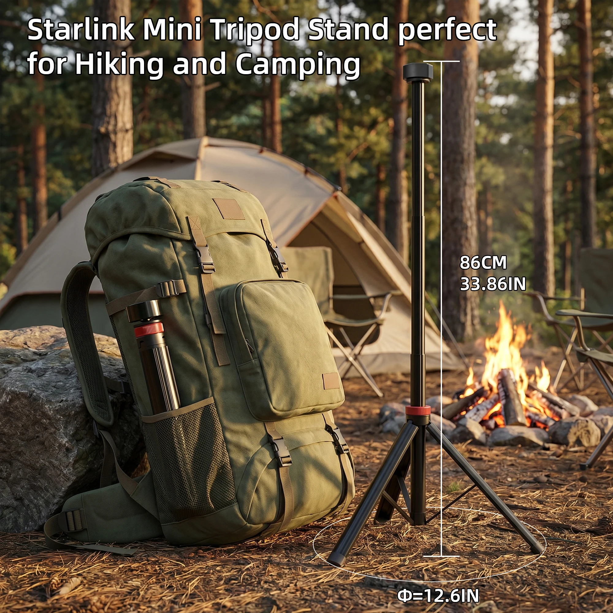 Portable Starlink Mini Tripod Stand with Adjustable Height and Adapter