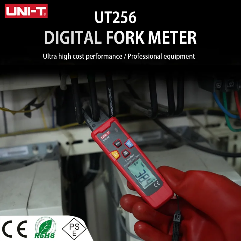 UNI T UT256 60A AC/DC 포크 미터, 트루 RMS 자동 범위 디지털 클램프 전류계, 전기 범용 미터 ...