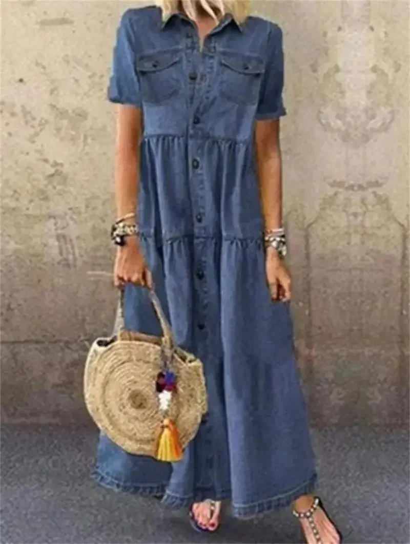 Рисунок 4 - Женское джинсовое платье с коротким рукавом