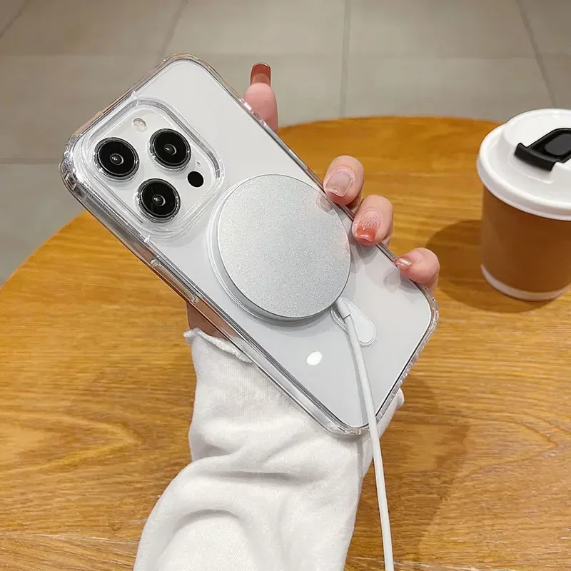 Enhanced Magnetic Wireless Charging Clear Phone Case Cover